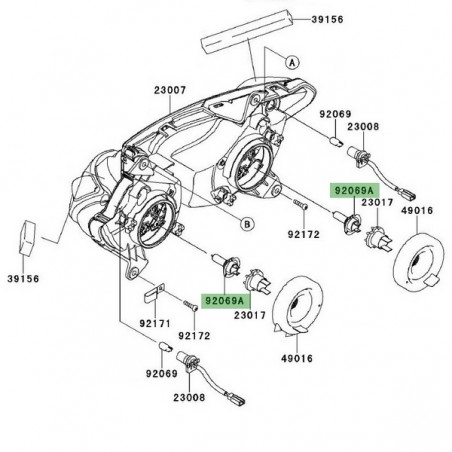 Ampoule H7 (12V/55W) optique avant Kawasaki Z1000SX (2011-2016) | Réf. 920690053