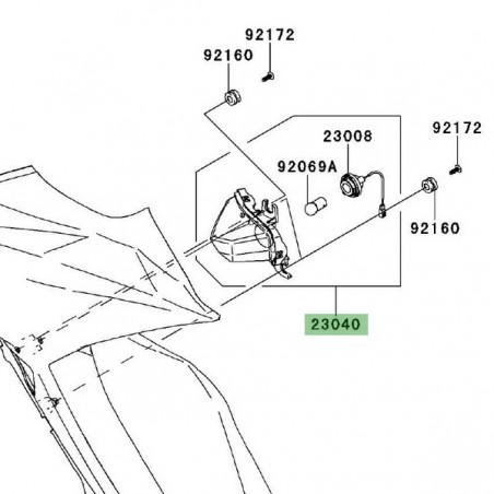 Clignotant avant gauche Kawasaki Z1000SX (2011-2016) | Réf. 230400099