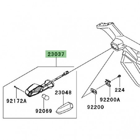 Clignotant arrière gauche Kawasaki Z1000SX (2011-2013) | Réf. 230370237