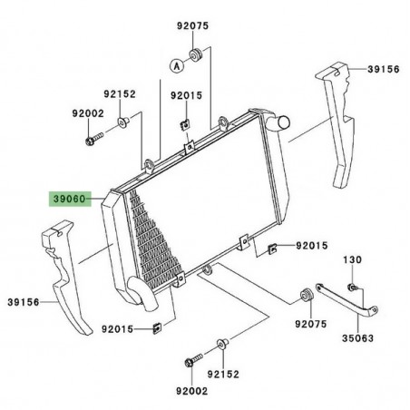 Radiateur Kawasaki Z1000SX (2011-2019) | Réf. 390600081