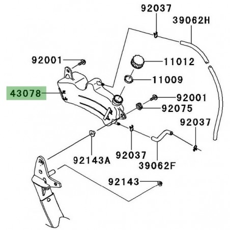 Vase d'expansion Kawasaki Z1000SX (2011-2013) | Réf. 430780069
