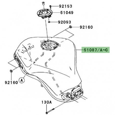 Réservoir à essence Kawasaki Z1000SX (2011-2013) | Moto Shop 35