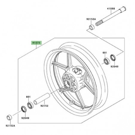 Jante avant Kawasaki Z1000SX (2011-2013) | Réf. 41073072418F