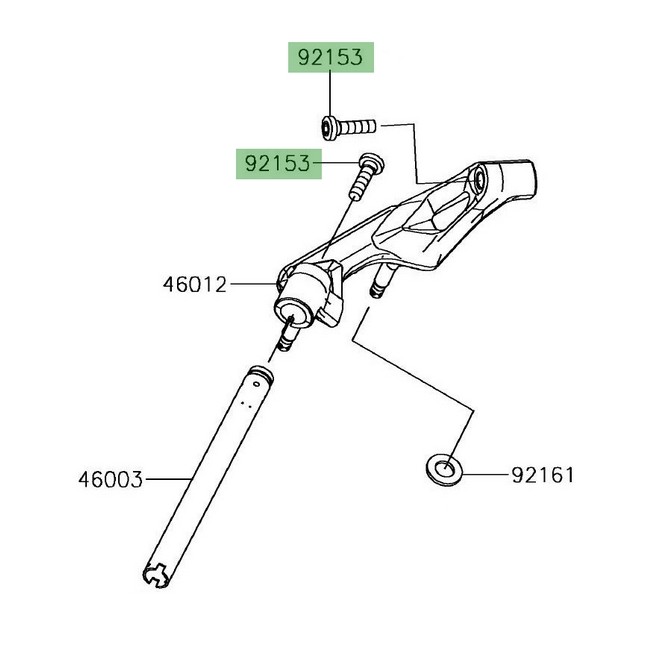 Vis M10x37 pour fixation demi-guidon Kawasaki Ninja 650 | Réf. 921531440