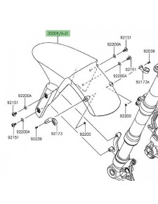 Garde-boue avant Kawasaki Z1000SX (2014-2016) | Moto Shop 35