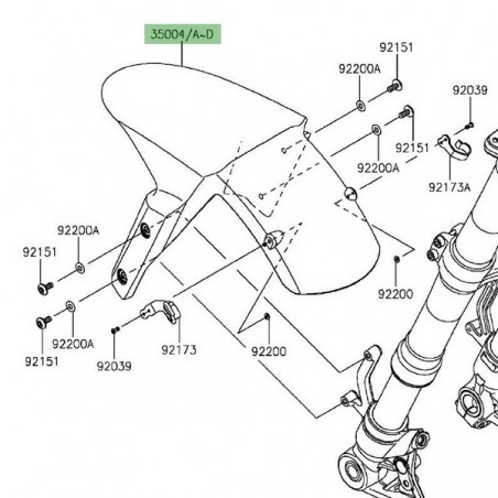 Garde-boue avant Kawasaki Z1000SX (2014-2016) | Moto Shop 35