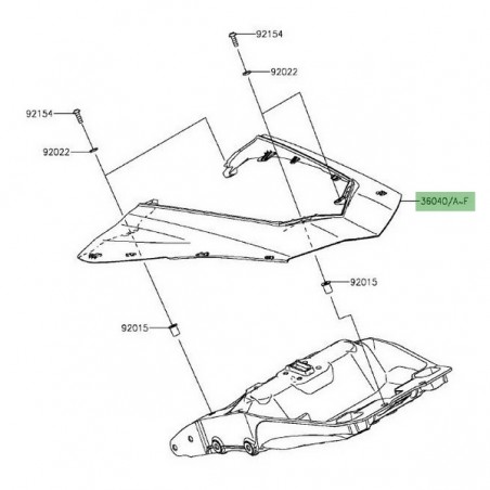 Coque arrière peinte Kawasaki Z1000SX (2014-2016) | Moto Shop 35