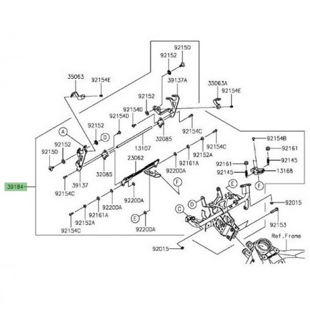 Mécanisme bulle + araignée Kawasaki Z1000SX (2014-2016) | Réf. 391840026