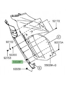 Écope gauche de flanc de carénage Kawasaki Z1000SX (2014-2016) | Réf. 5502803486Z