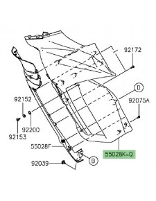 Flanc de carénage peint gauche Kawasaki Z1000SX (2014-2016) | Moto Shop 35