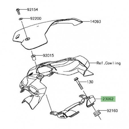 Patte support compteur Kawasaki Z900 (2017-2019) | Réf. 230620928