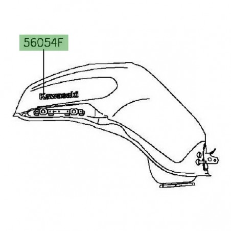 Autocollant "Kawasaki" réservoir Kawasaki Z1000SX (2014-2016) | Moto Shop 35