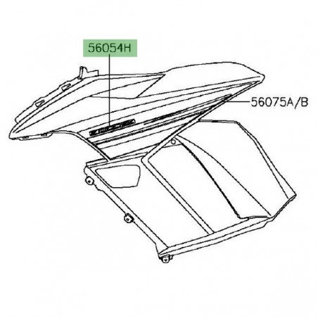 Autocollant "Z1000SX" flanc de carénage Kawasaki Z1000SX vert (2016) | Réf. 560541871