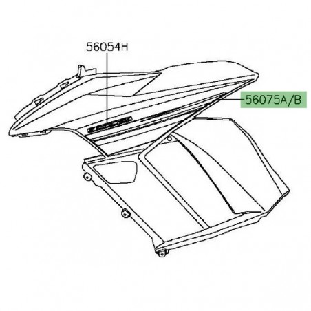 Autocollant flanc de carénage Kawasaki Z1000SX vert (2016) | Moto Shop 35