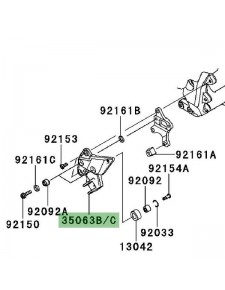 Platine repose-pieds avant gauche Kawasaki Z1000SX (2014-2019) | Réf. 35063072618R