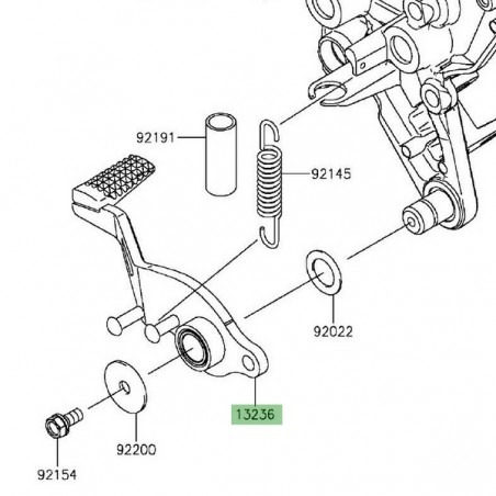 Pédale de frein d'origine Kawasaki 132360741 | Moto Shop 35