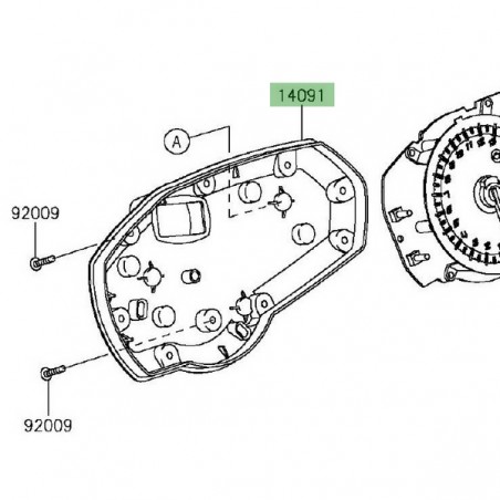 Dessous de compteur Kawasaki Z1000SX (2014-2016) | Réf. 140911739