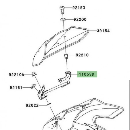 Patte support bulle d'origine Kawasaki Z1000 (2003-2006) | Réf. 110531161
