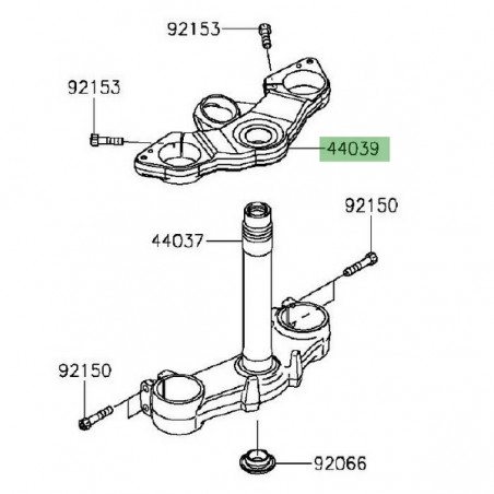 Té de fourche supérieur Kawasaki 44039010518R | Moto Shop 35