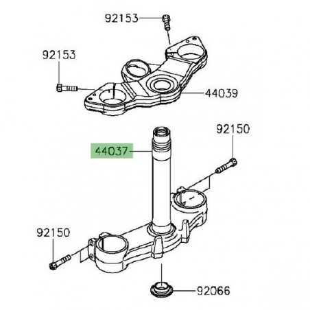 Té de fourche inférieur Kawasaki Z1000SX (2014-2016) | Réf. 44037014018R