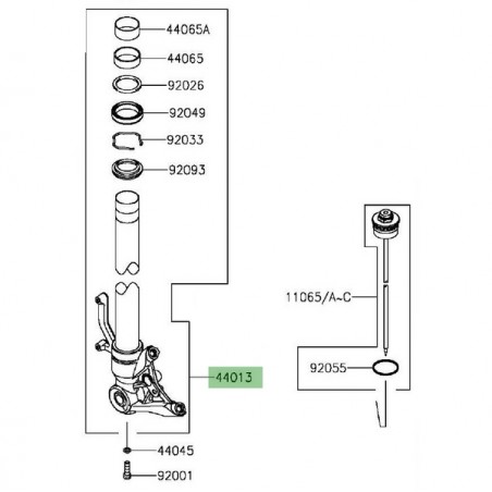 Tube de fourche gauche Kawasaki Z1000SX (2014-2016) | Réf. 440130223