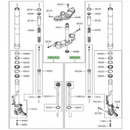 Fourche complète Kawasaki Z1000SX (2014-2016) | Moto Shop 35