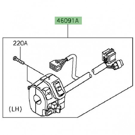 Commodo gauche Kawasaki Z1000SX (2014-2016) | Réf. 460910285