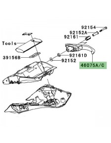 Poignée passager droite Kawasaki Z1000SX (2014-2016) | Réf. 460750097