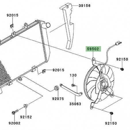 Ventilateur Kawasaki Z1000SX (2011-2013) | Réf. 595020567