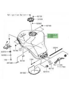 Réservoir à essence Kawasaki Z1000SX (2014-2016) | Moto Shop 35