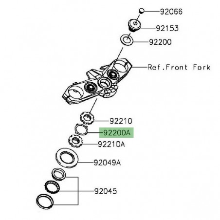 Rondelle frein roulement de direction Kawasaki Z800 (2013-2016) | Réf. 922000781