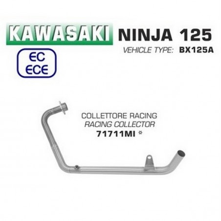 Collecteur racing Arrow Kawasaki Ninja 125 et Z125 (2019-2020) | Réf. 71711MI