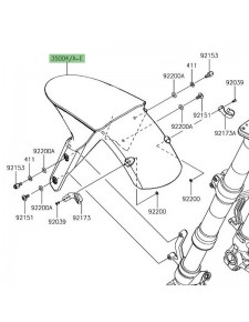 Garde-boue avant peint Kawasaki Z1000SX (2017-2019) | Moto Shop 35