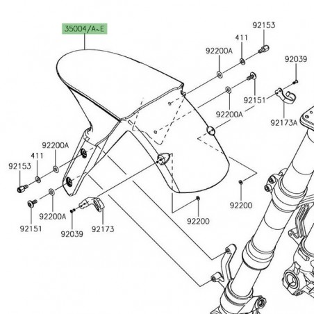 Garde-boue avant peint Kawasaki Z1000SX (2017-2019) | Moto Shop 35