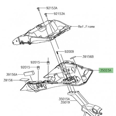 Passage de roue Kawasaki Z1000SX (2017-2019) | Réf. 350230439