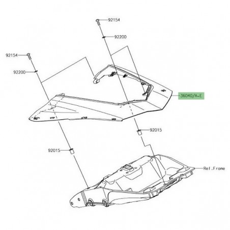 Coque arrière peinte Kawasaki Z1000SX (2017 et +) | Moto Shop 35