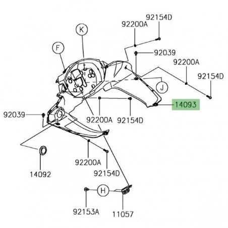 Entourage de compteur Kawasaki Z1000SX (2017-2019) | Réf. 140930528