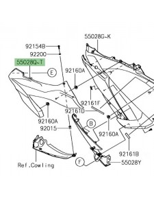 Flanc tête de fourche gauche peint Kawasaki Z1000SX (2017-2019) | Moto Shop 35