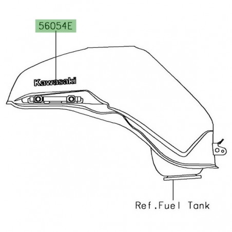 Autocollant "Kawasaki" réservoir Kawasaki Z1000SX (2017-2019) :| Moto Shop 35