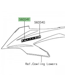 Autocollant "Z1000" flanc tête de fourche Kawasaki Z1000SX (2017-2019) :| Réf. 560541872