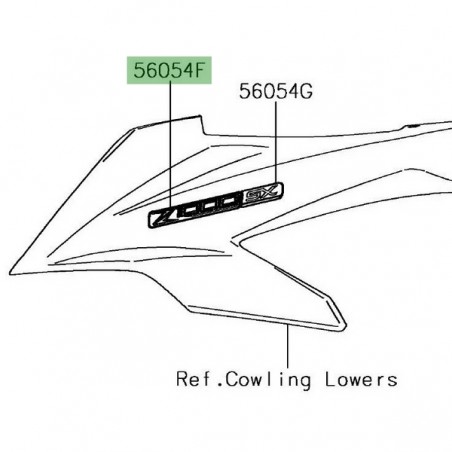 Autocollant "Z1000" flanc tête de fourche Kawasaki Z1000SX (2017-2019) :| Réf. 560541872
