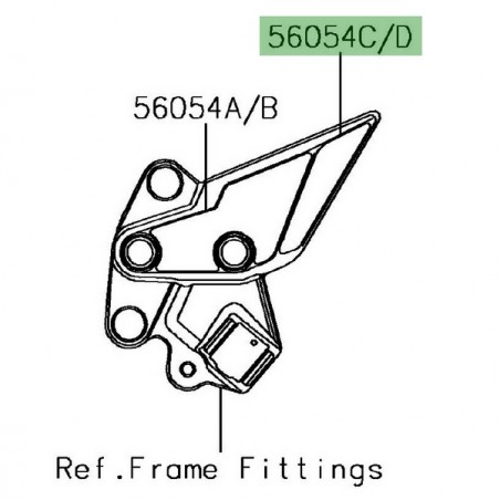 Autocollant arrière platine repose-pied pilote Kawasaki Z1000SX (2017-2019) | Moto Shop 35