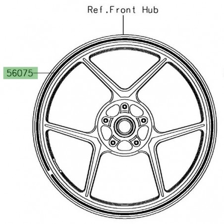 Liseré de jante Kawasaki Z1000SX noir (2018) :| Réf. 560752368