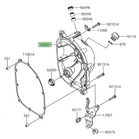 Carter d'embrayage Kawasaki 140320631 | Moto Shop 35