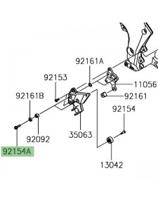 Vis M8x30 fixation platine repose-pieds avant Kawasaki Z1000SX (2017-2019) | Réf. 921542313