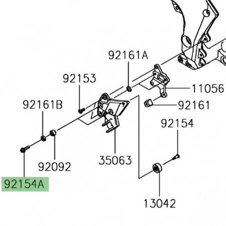 Vis M8x30 fixation platine repose-pieds avant Kawasaki Z1000SX (2017-2019) | Réf. 921542313