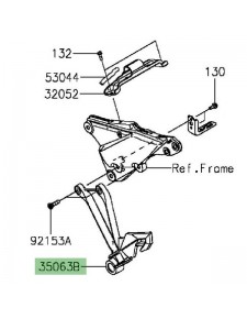 Platine repose-pieds arrière gauche Kawasaki Z1000SX (2017-2019) | Réf. 35063138718R