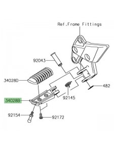 Repose-pied avant gauche Kawasaki Z1000SX (2017-2019) | Réf. 340280352