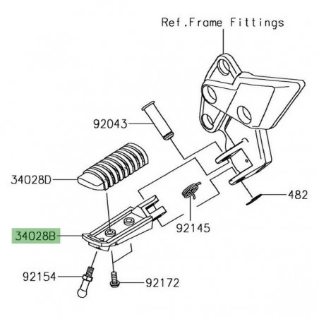 Repose-pied avant gauche Kawasaki Z1000SX (2017-2019) | Réf. 340280352