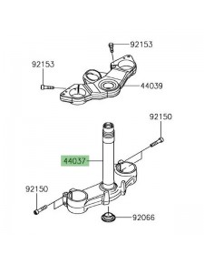 Té de fourche inférieur Kawasaki 440370169 | Moto Shop 35